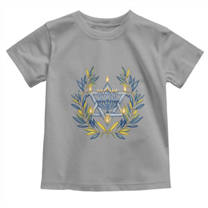 Hanukkah Flower Menorah Star Of David Toddler T Shirt Gift For Women TS12 Sport Gray Print Your Wear