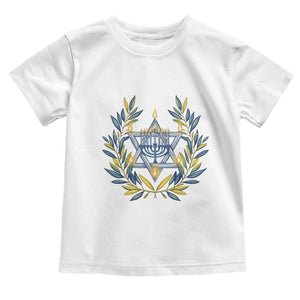 Hanukkah Flower Menorah Star Of David Toddler T Shirt Gift For Women TS12 White Print Your Wear