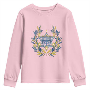 Hanukkah Flower Menorah Star Of David Youth Sweatshirt Gift For Women TS12 Light Pink Print Your Wear