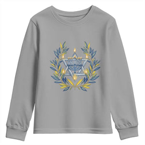 Hanukkah Flower Menorah Star Of David Youth Sweatshirt Gift For Women TS12 Sport Gray Print Your Wear