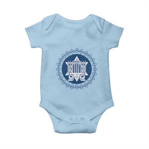 Hanukkah Vintage Menorah Peace Doves Baby Onesie Festival Of Lights Gift TS12 Light Blue Print Your Wear