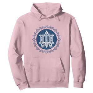 Hanukkah Vintage Menorah Peace Doves Hoodie Festival Of Lights Gift TS12 Light Pink Print Your Wear