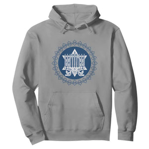 Hanukkah Vintage Menorah Peace Doves Hoodie Festival Of Lights Gift TS12 Sport Gray Print Your Wear