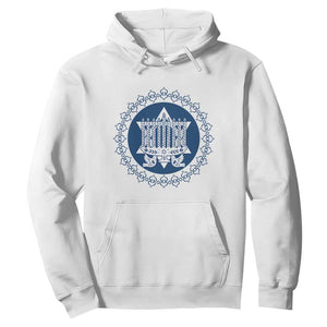 Hanukkah Vintage Menorah Peace Doves Hoodie Festival Of Lights Gift TS12 White Print Your Wear