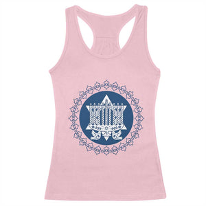 Hanukkah Vintage Menorah Peace Doves Racerback Tank Top Festival Of Lights Gift TS12 Light Pink Print Your Wear