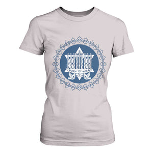 Hanukkah Vintage Menorah Peace Doves T Shirt For Women Festival Of Lights Gift TS12 Ice Gray Print Your Wear