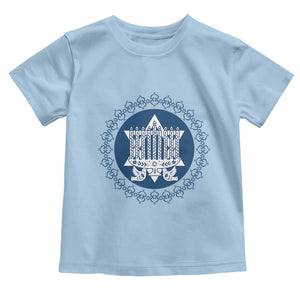 Hanukkah Vintage Menorah Peace Doves Toddler T Shirt Festival Of Lights Gift TS12 Light Blue Print Your Wear