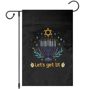 Funny Hanukkah Garden Flag Lets Get Lit Jewish Holiday Gift TS12 Black Print Your Wear