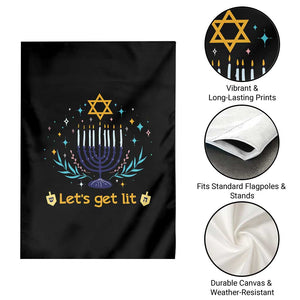 Funny Hanukkah Garden Flag Lets Get Lit Jewish Holiday Gift TS12 Print Your Wear