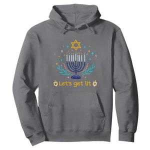Funny Hanukkah Hoodie Lets Get Lit Jewish Holiday Gift TS12 Charcoal Print Your Wear