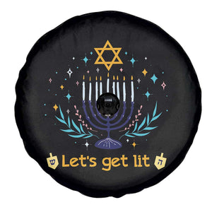 Funny Hanukkah Spare Tire Cover Lets Get Lit Jewish Holiday Gift TS12 Print Your Wear