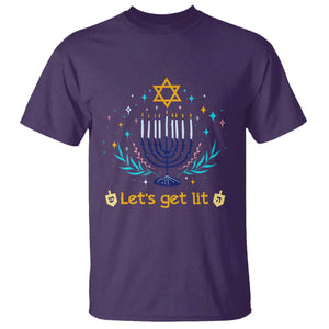 Funny Hanukkah T Shirt Lets Get Lit Jewish Holiday Gift TS12 Purple Print Your Wear