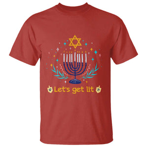 Funny Hanukkah T Shirt Lets Get Lit Jewish Holiday Gift TS12 Red Print Your Wear