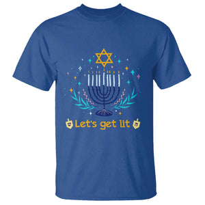 Funny Hanukkah T Shirt Lets Get Lit Jewish Holiday Gift TS12 Royal Blue Print Your Wear