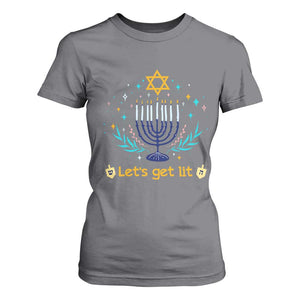 Funny Hanukkah T Shirt For Women Lets Get Lit Jewish Holiday Gift TS12 Charcoal Print Your Wear
