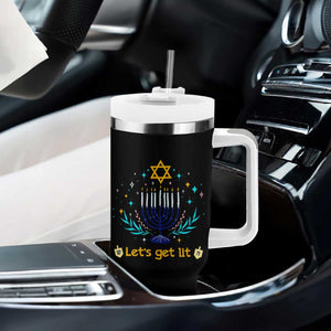 Funny Hanukkah Tumbler With Handle Lets Get Lit Jewish Holiday Gift TS12 Print Your Wear
