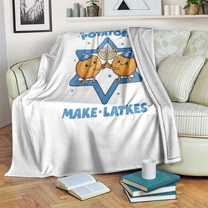 Funny Hanukkah Gift Throw Blanket If Life Gives You Potatoes Make Latkes TS12 Print Your Wear