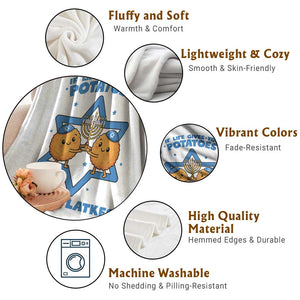Funny Hanukkah Gift Throw Blanket If Life Gives You Potatoes Make Latkes TS12 Print Your Wear