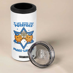 Funny Hanukkah Gift 4 in 1 Can Cooler Tumbler If Life Gives You Potatoes Make Latkes TS12 Print Your Wear