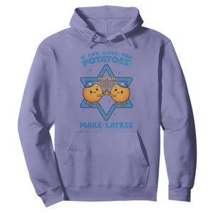 Funny Hanukkah Gift Hoodie If Life Gives You Potatoes Make Latkes TS12 Violet Print Your Wear