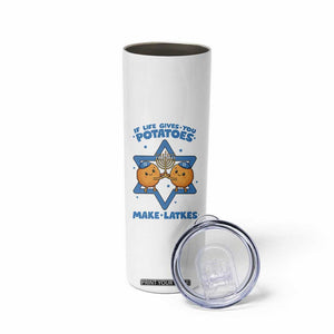 Funny Hanukkah Gift Skinny Tumbler If Life Gives You Potatoes Make Latkes TS12 Print Your Wear