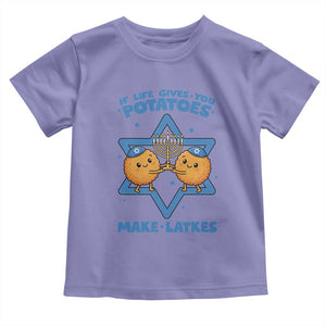 Funny Hanukkah Gift Toddler T Shirt If Life Gives You Potatoes Make Latkes TS12 Violet Print Your Wear