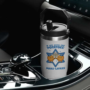 Funny Hanukkah Gift Flip Straw Tumbler If Life Gives You Potatoes Make Latkes TS12 Print Your Wear