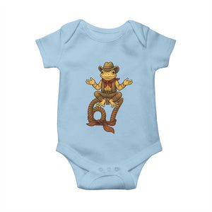 Funny Frog Cowboy Six Seven Meme Baby Onesie 67 Doot Doot Western Animal Trend Gift TS12 Light Blue Print Your Wear