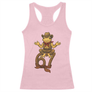 Funny Frog Cowboy Six Seven Meme Racerback Tank Top 67 Doot Doot Western Animal Trend Gift TS12 Light Pink Print Your Wear