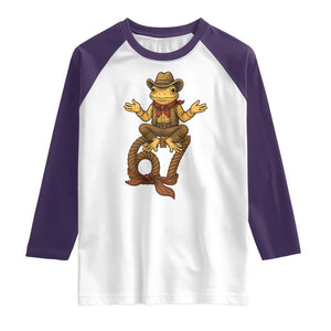 Funny Frog Cowboy Six Seven Meme Raglan Shirt 67 Doot Doot Western Animal Trend Gift TS12 White Purple Print Your Wear