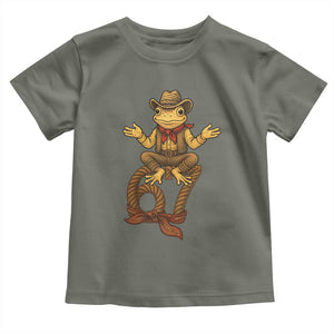 Funny Frog Cowboy Six Seven Meme Toddler T Shirt 67 Doot Doot Western Animal Trend Gift TS12 Military Green Print Your Wear