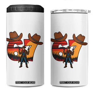 Six Seven Meme Cowboy 4 in 1 Can Cooler Tumbler Funny Western 67 Trend Gift TS12 One Size: 16 oz White Print Your Wear