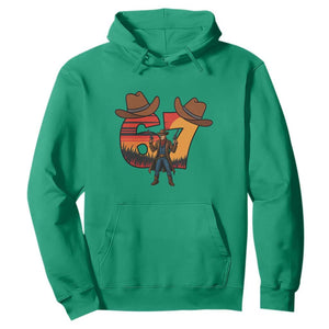 Six Seven Meme Cowboy Hoodie Funny Western 67 Trend Gift TS12 Irish Green Print Your Wear