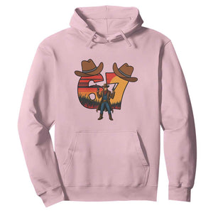 Six Seven Meme Cowboy Hoodie Funny Western 67 Trend Gift TS12 Light Pink Print Your Wear