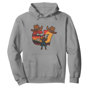 Six Seven Meme Cowboy Hoodie Funny Western 67 Trend Gift TS12 Sport Gray Print Your Wear