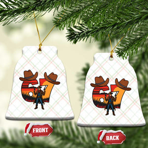 Six Seven Meme Cowboy Ceramic Ornament Funny Western 67 Trend Gift TS12 Print Your Wear