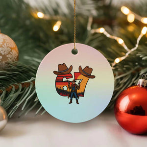 Six Seven Meme Cowboy Ceramic Ornament Funny Western 67 Trend Gift TS12 1pc Pastel Print Your Wear
