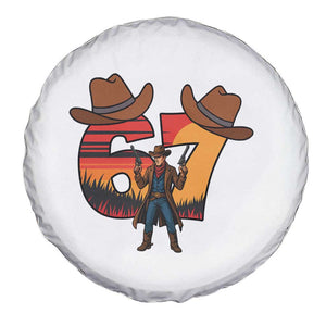 Six Seven Meme Cowboy Spare Tire Cover Funny Western 67 Trend Gift TS12 Print Your Wear