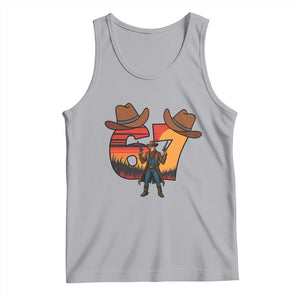 Six Seven Meme Cowboy Tank Top Funny Western 67 Trend Gift TS12 Athletic Heather Print Your Wear