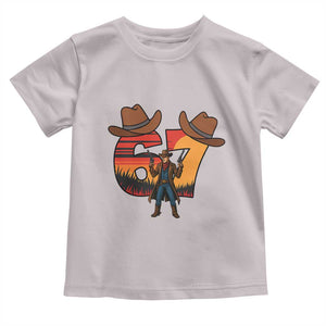 Six Seven Meme Cowboy Toddler T Shirt Funny Western 67 Trend Gift TS12 Ice Gray Print Your Wear