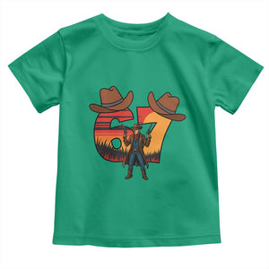 Six Seven Meme Cowboy Toddler T Shirt Funny Western 67 Trend Gift TS12 Irish Green Print Your Wear
