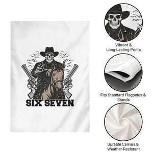 Six Seven Meme Skeleton Cowboy Garden Flag Funny Western Gift TS12 Print Your Wear