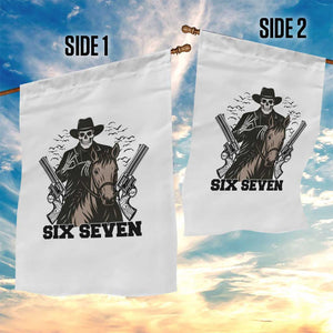 Six Seven Meme Skeleton Cowboy Garden Flag Funny Western Gift TS12 Print Your Wear