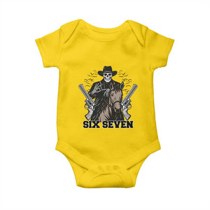 Six Seven Meme Skeleton Cowboy Baby Onesie Funny Western Gift TS12 Daisy Print Your Wear