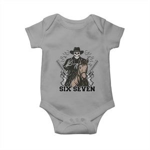 Six Seven Meme Skeleton Cowboy Baby Onesie Funny Western Gift TS12 Sport Gray Print Your Wear