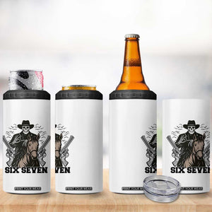 Six Seven Meme Skeleton Cowboy 4 in 1 Can Cooler Tumbler Funny Western Gift TS12 Print Your Wear