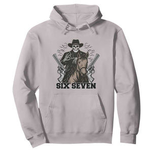 Six Seven Meme Skeleton Cowboy Hoodie Funny Western Gift TS12 Ice Gray Print Your Wear