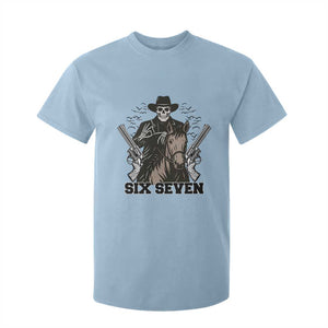 Six Seven Meme Skeleton Cowboy T Shirt For Kid Funny Western Gift TS12 Light Blue Print Your Wear