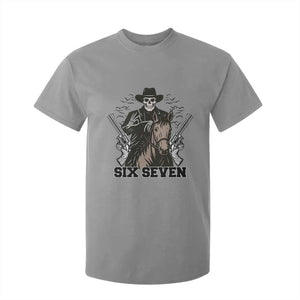 Six Seven Meme Skeleton Cowboy T Shirt For Kid Funny Western Gift TS12 Sport Gray Print Your Wear