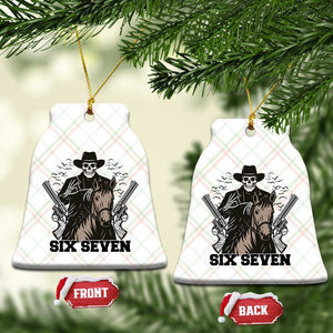 Six Seven Meme Skeleton Cowboy Ceramic Ornament Funny Western Gift TS12 Print Your Wear